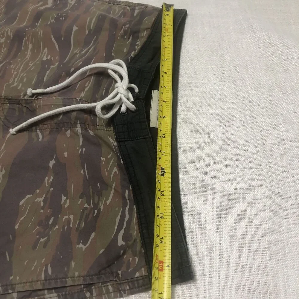 Denim & Supply Ralph Lauren Board Shorts 32 Tiger Stripe Camo Drawstrings Beach